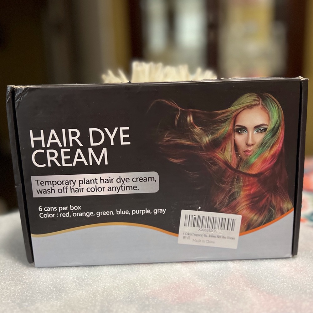 6 Colors Temporary Plant Hair Dye Cream (Red, Orange, Purple, Green & Gray) NEW